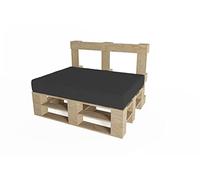 chilly pilley Coussins Palette Euro Coussins De Jardin Lavables Housse Amovible avec Fermeture Plusieurs Couleurs Et Tailles (Coussin D'assise120x60x10 Noir)