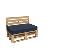 Chilly Pilley De Palette EU Impermeable - Coussin De Jardin Intérieur Extérieur Lavable Amovible Pour Siège et Dos (120x60x15, Bleu Foncé)