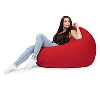 chilly pilley Fauteuil Pouf Coussin De Sol avec Remplissage Eps Pouf Géant Pouf Intérieur Et Extérieur Imperméable Multifonctionnel pour Enfants Et Adultes Nombreuses Couleurs (Rouge Foncé, Ø 125 cm)