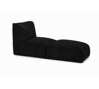 chilly pilley Pouf Chaise Longue Pliable 2 en 1 en Velours Côtelé - Remplissage EPS - Fauteuil Convertible Géant pour Enfants et Adultes - Plusieurs Couleurs, Noir