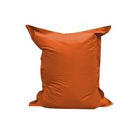 chilly pilley Pouf L XL XXL Coussin De Sol Géant pour S'allonger Et S'asseoir - Garniture en Polystyrène, Imperméable, Hydrofuge (180x140, Orange)