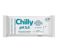 Chilly Salviettine Delicate, Salviette per l'Igiene Intima, Azione di Difesa, Tessuto 100% Biodegradabile, Ottime Fuori Casa, pH 3.5, Clinicaments Testato, Confezione da 12 salviettine