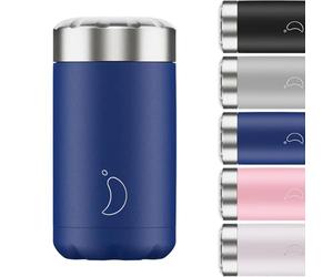 Chilly's Boîte Alimentaire - Récipient Alimentaire Réutilisable en Acier Inoxydable de Haute Qualité - Double Paroi Isolée pour Garder Les Aliments au Chaud ou au Froid - Bleu Mat, 500ml