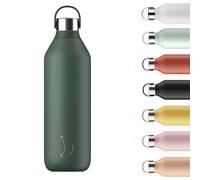 Chilly's Gourde Series 2 - Bouteille Isotherme en INOX avec Collerette Souple & Anse - Thermos pour Boissons Chaudes & Froides - Étanche, sans Condensation - Pine Green, 1000ml