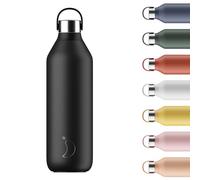 Chilly's Series 2 Gourde - Bouteilles isothermes en Acier INOX avec Double paroi, col Souple et poignée de Transport - Abyss Black, 1000ml