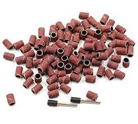 Chiloskit Bandes abrasives de rechange pour ponceuse à ongles D6,35 mm avec 2 mandrins, pour bois, métal, petit chien, grain 80, 102 pics