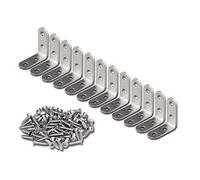 Chiloskit Lot de 10 équerres d'angle en L en acier inoxydable très résistantes pour meubles, armoires, étagères, 50 mm x 50 mm