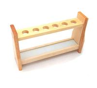 Chiloskit Porte-tubes à essai en bois avec trous de 18 mm pour tubes à essai API de 10 ml, porte-stylo (6 emplacements de 10 ml)