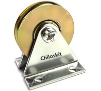 Chiloskit Poulie de câble silencieuse pour corde à montage mural, système de blocage pour équipement de gym, 38 mm de diamètre, charge de travail 200 kg (type L)