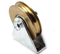 Chiloskit Roue de 38 mm à rainure en U en acier rigide pour porte de grange avec support, charge de travail 100 kg