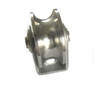 Chiloskit Roulement à rouleaux de 5,1 cm en acier inoxydable 304 pour portail coulissant avec roue et support, capacité de 300 kg (U)