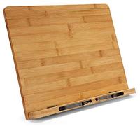 Chiloskit Support de lecture en bambou pour livre de cuisine Support de livre Support pour ordinateur portable Support pour iPad Support de livre de cuisine Support d'affichage PC Plateau Book Stand