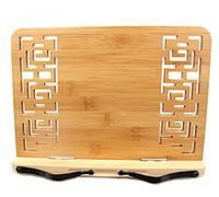Chiloskit Support de lecture en bambou pour livre de cuisine Support de livre Support pour ordinateur portable Support pour iPad Support de livre de cuisine Support d'affichage PC Plateau Book Stand