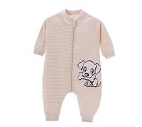 Chils uessy bébé été Gigoteuse avec jambes, 0.5 Tog, petits enfants Unisexe Sac de couchage Baby Soft Grenouillère Pyjama coton Beige Hund Etikett90/Koerpergroesse 75-85cm