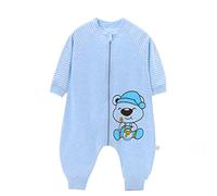Chils uessy bébé été Gigoteuse avec jambes, 0.5 Tog, petits enfants Unisexe Sac de couchage Baby Soft Grenouillère Pyjama coton Blau Baer Etikett90/Koerpergroesse 75-85cm