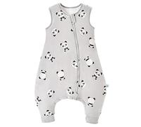 Chilsuessy Gigoteuse bébé avec pieds 2,5 Tog toute l'année (certification CPC) Gigo - tesses bébé Gigoteuse avec pieds pour nourrissons et enfants, Panda gris clair, 70 cm/Hauteur bébé 80-90 cm