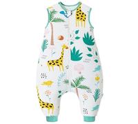 Chilsuessy - Gigoteuse bébé avec pieds - 2 tog - Gigoteuse pour toute saison - Sans manches - Avec jambes - Pour nourrisson - Motif : girafe - 100/taille du bébé 110 à 120 cm