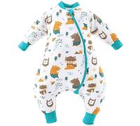 Chilsuessy Gigoteuse Bébé Hiver à Pieds Manches Détachables Gigoteuse pour bébé avec Jambes, Animaux de la forêt/2.5 Tog, 70cm/Taille Bébé 75-85cm