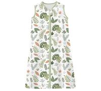 Chilsuessy Gigoteuse Bébé Pyjama d'été sans Manches 100% Coton Tog 0.5 (1 Tog/Plantes, 130cm/Taille Bébé 120-140cm)