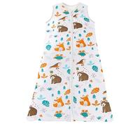 Chilsuessy Gigoteuse Bébé Pyjama d'été sans Manches 100% Coton Tog 0.5 (Animaux de la forêt, 110/Hauteur Bébé 110-125CM)