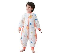 Chilsuessy Gigoteuse Coton Fille Garçon Hiver à Pieds avec Manches Détachables, Tog 2.5 Chaud, Lion, S/taille bébé 70-85cm