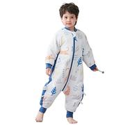 Chilsuessy Gigoteuse Coton Fille Garçon Hiver à Pieds avec Manches Détachables, Tog 2.5, Léopard, M/taille bébé 85-95cm