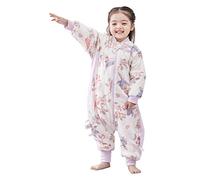 Chilsuessy Gigoteuse Coton Fille Garçon Hiver à Pieds avec Manches Détachables, Tog 2.5, Pie de printemps, S/taille bébé 70-85cm