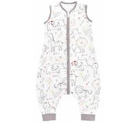 Chilsuessy Gigoteuse d'été à Pieds Combinaison Fille Garçon Sac de Couchage Turbulette 0.5 tog, Joyeux Zoo, 80cm/Taille Bébé 90-100cm