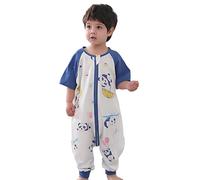 Chilsuessy Gigoteuse d'été pour bébé avec pieds à manches courtes - 100 % coton - Motif panda mignon - Taille XL - 105-115 cm