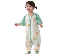 Chilsuessy Gigoteuse d'été pour bébé avec pieds à manches courtes - Pour enfant - 100 % coton - Vert fruit - Taille : 65-75 cm