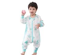 Chilsuessy Gigoteuse d'été pour bébé toutes saisons avec manches amovibles - 1,5 tog - 100 % coton - Avec pieds - Pour garçon et fille - Motif éléphant amusant - Taille XXL/bébé - Hauteur 105-115 cm