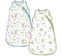 Chilsuessy Gigoteuse d'hiver pour bébé 2,5 tog - Lot de 2 gigoteuses en coton - Pour toute l'année - Nouveau-né - Gigoteuse d'hiver - 2,5 tog - Jardin de pommiers + forêt - 84 cm/12-18 mois