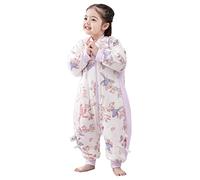 Chilsuessy Gigoteuse d'hiver, pour bébé, avec pieds, pour toute l'année, pour garçons et filles, manches amovibles, pie printanière, 3.5 tog, 80/taille du bébé entre 90 et 100 cm