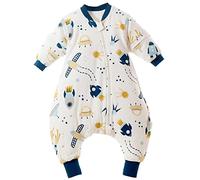 Chilsuessy Gigoteuse d'hiver, pour bébé, avec pieds, pour toute l'année, pour garçons et filles, manches longues amovibles, vaisseau spatial, 2.5 tog, 70/taille du bébé entre 80 et 90 cm