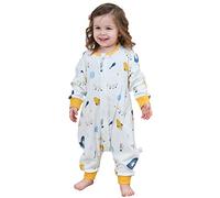 Chilsuessy Gigoteuse Fille Garçon à Pieds d'été Turbulette Manches longues Coton 1 Tog, Univers, 90cm/Taille Bébé 100-110cm