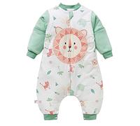 Chilsuessy Sac de Couchage d'Hiver pour Bébé Gigoteuses Douillette à Pieds Confortable Amovibles Cartoon Design Coton Pure, Lion, XL/taille bébé 105-115cm