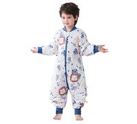 Chilsuessy Sac de Couchage d'hiver pour Bébé, Gigoteuses Douillette à Pieds, Grenouillère Manche Longue Amovible, Turbulette Primtemps Automne Hiver, Lion mignon/2.5 Tog, XXL/taille bébé 110-120cm