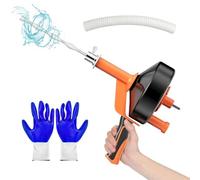 Chiluxendo 10m Furet Deboucheur Canalisation, Furet Plomberie avec Gants, Spirale de Nettoyage de Canalisation, Déboucheur de Drains Manuel et Électrique pour Cuisine, Salle de Bain, Évier, Baignoire