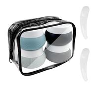 Chiluxendo 4 Pièces Flacon Voyage Silicone, 30ml Pot Voyage Cosmetique, Récipient À Crème Contenants Cosmétiques avec Spatule, Contenant Voyage Petit Pots avec Sac Transparent (Série Noire)