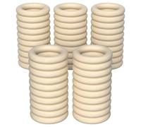 Chiluxendo 50 Pièces Anneau en Bois Cercle, Anneaux de Macramé Naturel Lisse, Anneau de Dentition Bois Non Traité, pour l’Artisanat, Le Bricolage, la Décoration, la Création de Bijoux (Ø 55mm)