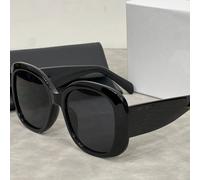 Chimcasual-Lunettes De Soleil À Grand Cadre Pour Femmes,Lunettes De Protection Solaire,Style Porte Lointaine,Utilisation En Plein Air,Lunettes À La Mode,Vent - Type C2 Étiquette Argentée Cadre Noir