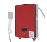 CHIMHOON Chauffe-eau électrique 6500 W - Chauffe-eau électrique pour douche - Avec LED - Douchette à main et protection d'arrêt automatique - Pour cuisine, toilettes, salle de bain (rouge)