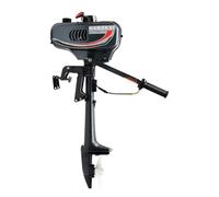 CHIMHOON Moteur hors-bord 2 temps 3,5 CV - Système CDI - Moteur hors-bord 2,5 kW - Demi-refroidi à l'eau - Demi-refroidi à l'air - Commande de goupille - Démarrage à la main (gris/rouge)