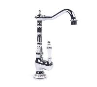 CHIMHOON Robinet de cuisine rétro vintage, mitigeur monocommande, robinet de cuisine salle de bain, robinet argenté antique nostalgique, robinet d'évier, robinet de lavabo