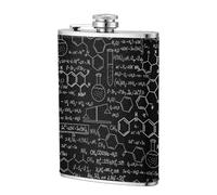 Chimie abstraite des sciences,Flasque de poche plate de 8 oz en acier inoxydable 304, idéale pour les activités de plein air.