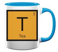 Chimie Atomic Symbol for Tea Tasse à café en céramique Bleu clair