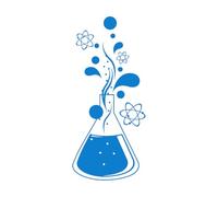 Chimie Autocollant Mural Science Éducation Atom Molécules Bouteille Autocollant Mural Pour L'école Enfants Chambre D'enfants Décor Autocollant Vinyle Petit - 26x57 cm
