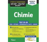 Chimie MP/MP* PSI/PSI* PT/PT* - Tout-en-un - Conforme à la nouvelle réforme Cours - Synthèse - Méthodes détaillées - Exercices et sujets corrigés - Yann Lozier - Vuibert - broché - Scolaire / Universi