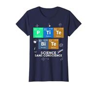 Chimie Petite Bite Science sans Conscience Sarcasme Elément T-Shirt, Femme, Bleu Marine, 3XL
