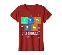 Chimie Petite Bite Science sans Conscience Sarcasme Elément T-Shirt, Femme, Canneberge, M
